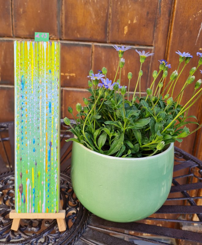 Coloured lines 12 2025, 20x5,  Spray-Lack auf Holz, € 75